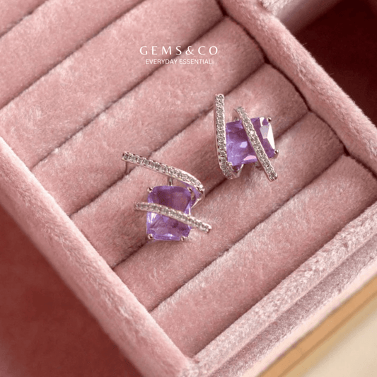 Lilac Twisted Earing