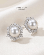 Pearl Halo Stud Earrings