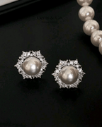 Pearl Halo Stud Earrings