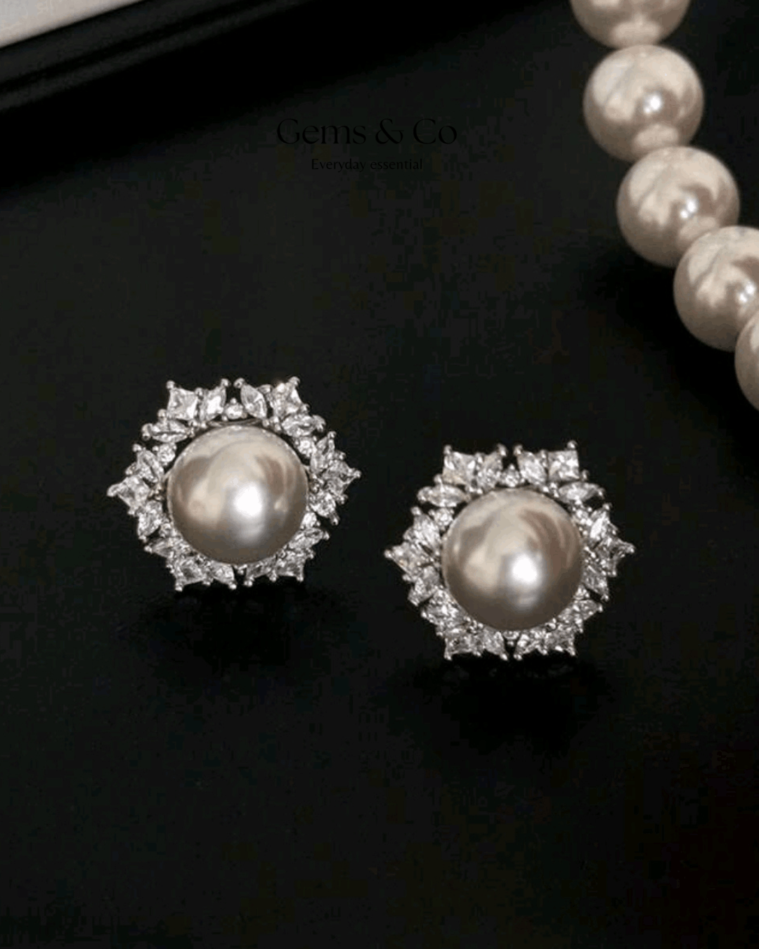 Pearl Halo Stud Earrings