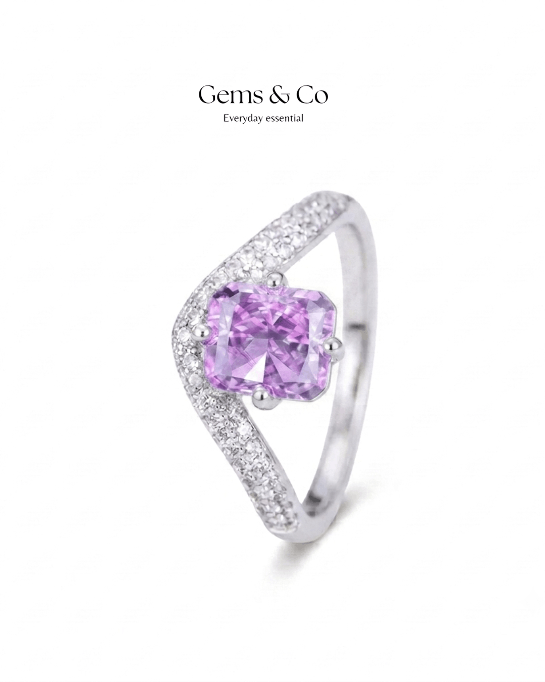 Celestia Radiance Ring – Lilac CZ| Adjustable