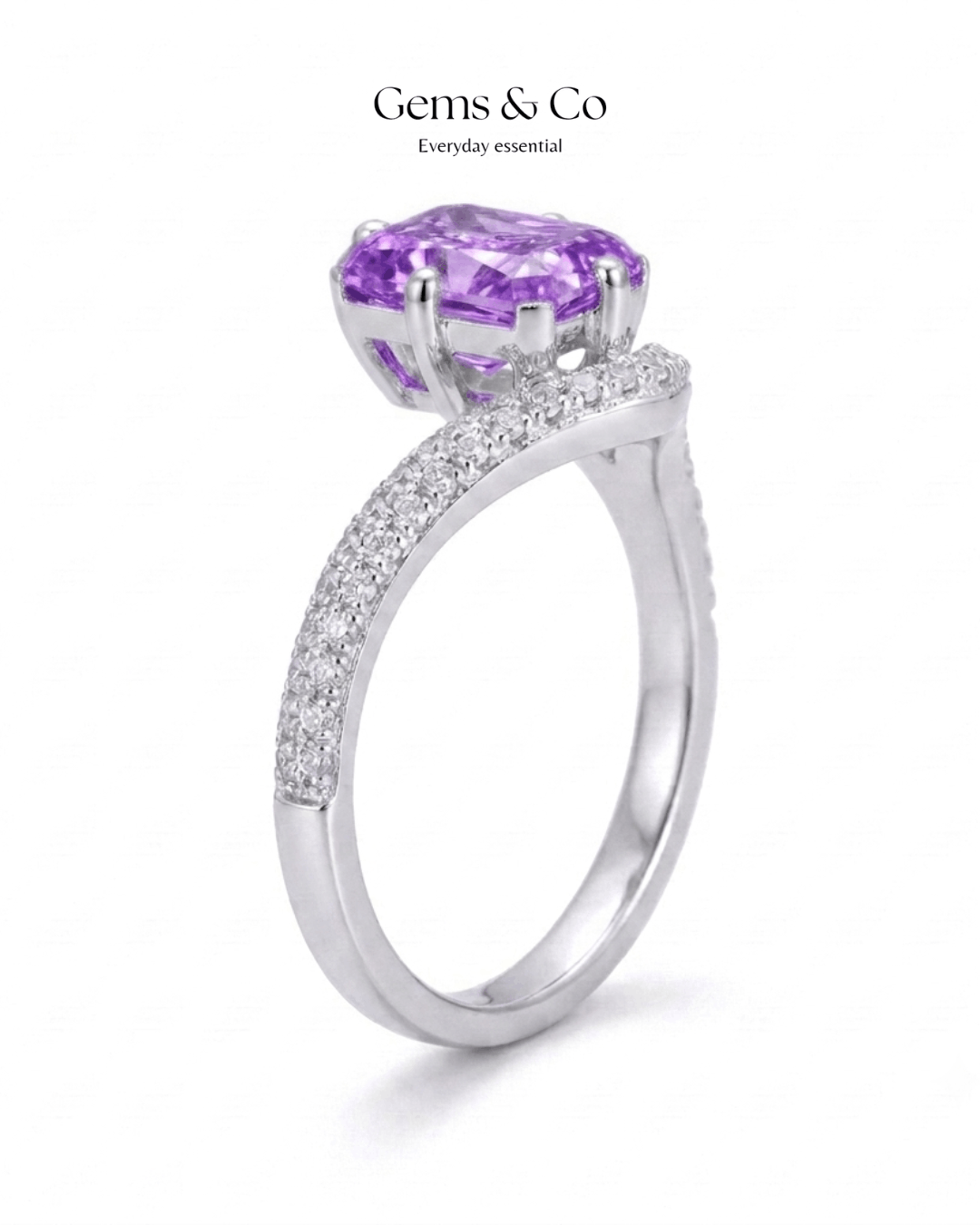 Celestia Radiance Ring – Lilac CZ| Adjustable