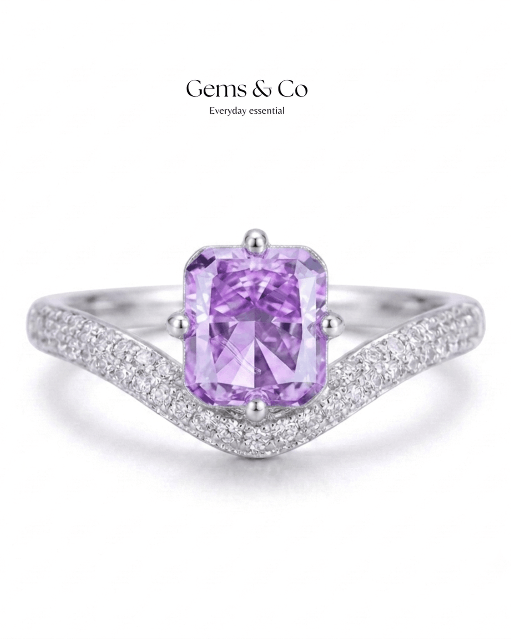 Celestia Radiance Ring – Lilac CZ| Adjustable