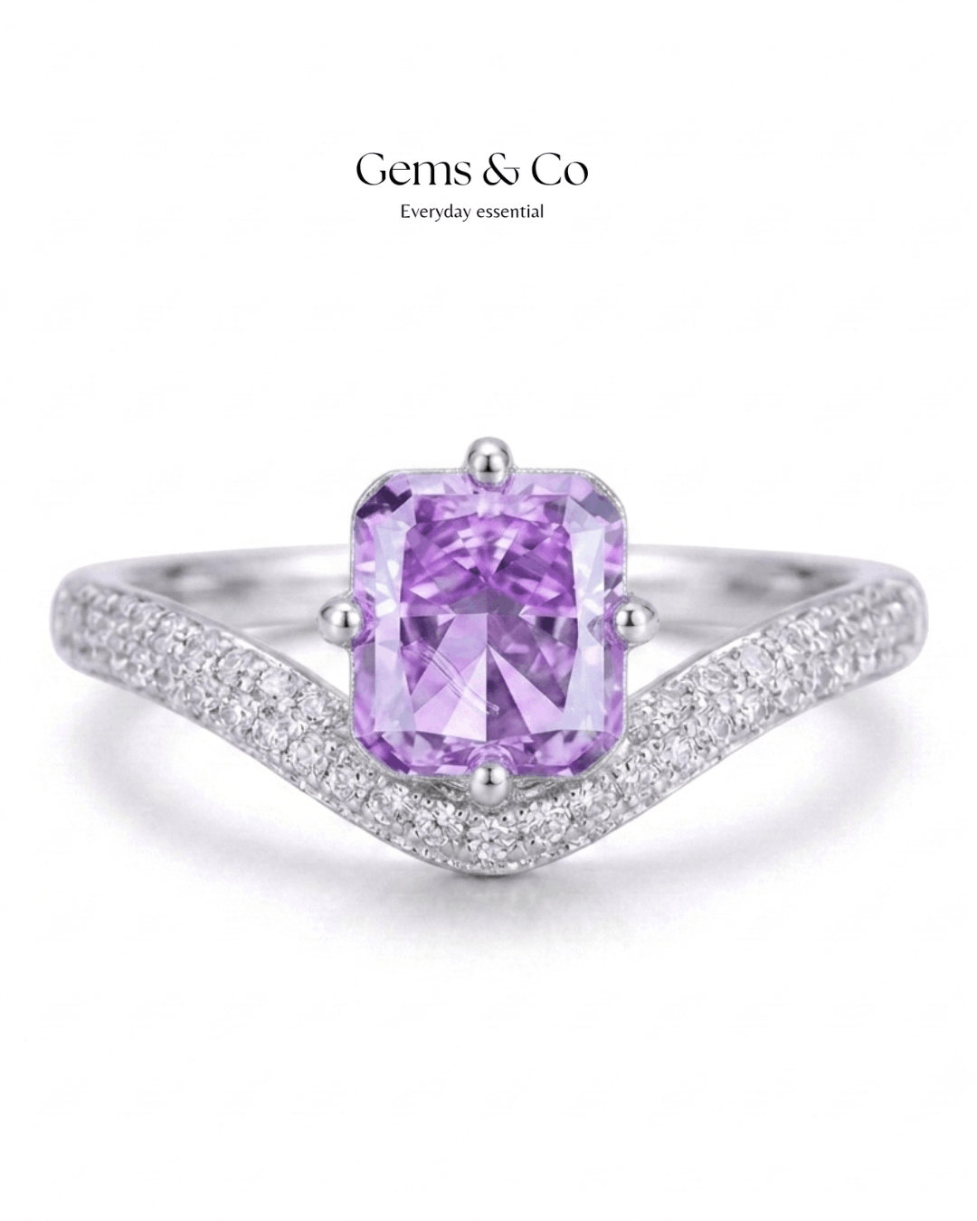 Celestia Radiance Ring – Lilac CZ| Adjustable