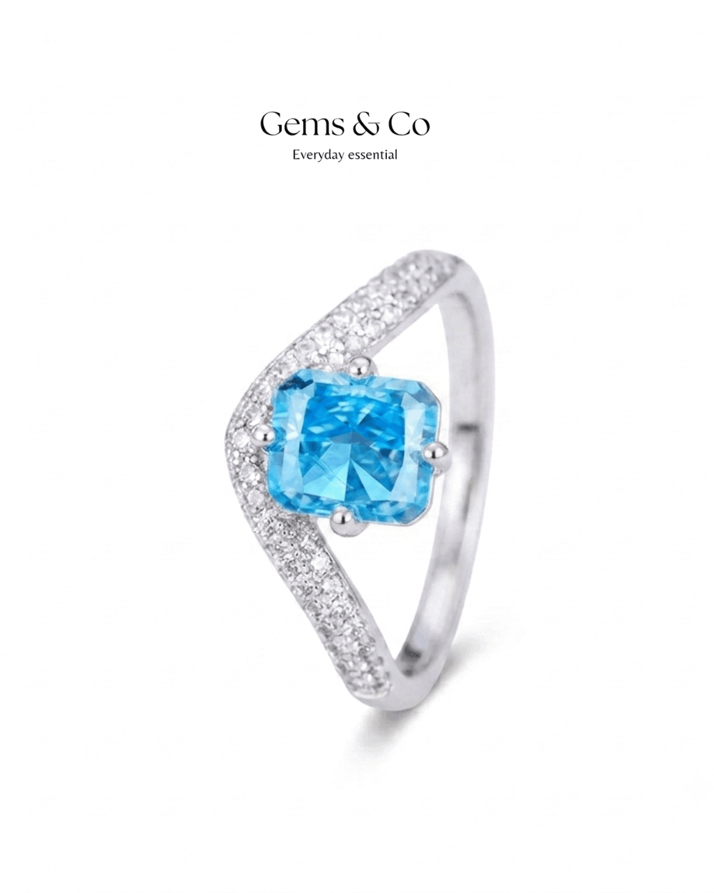 Celestia Radiance Ring – Blue CZ| Adjustable