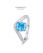 Celestia Radiance Ring – Blue CZ| Adjustable