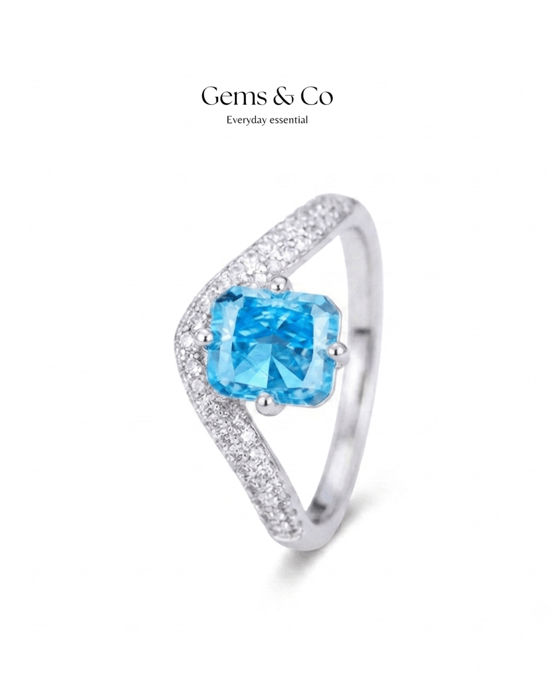 Celestia Radiance Ring – Blue CZ| Adjustable
