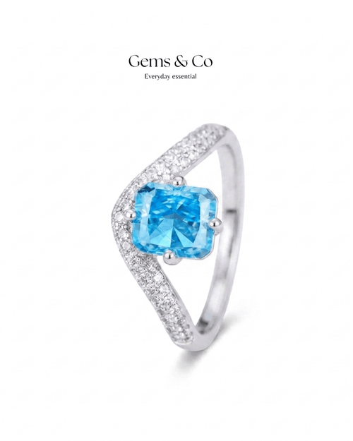 Celestia Radiance Ring – Blue CZ| Adjustable