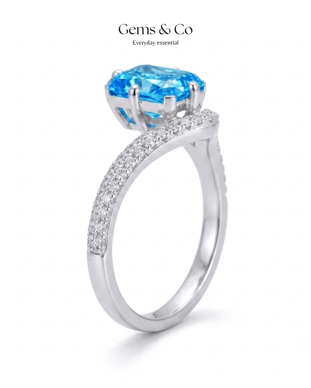 Celestia Radiance Ring – Blue CZ| Adjustable