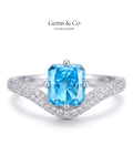 Celestia Radiance Ring – Blue CZ| Adjustable