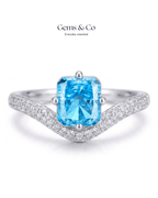Celestia Radiance Ring – Blue CZ| Adjustable