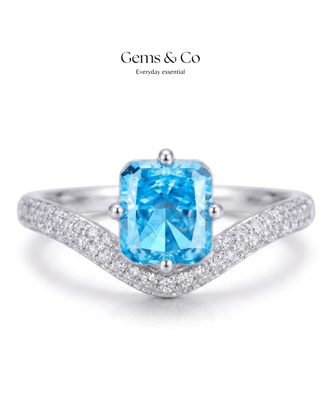 Celestia Radiance Ring – Blue CZ| Adjustable