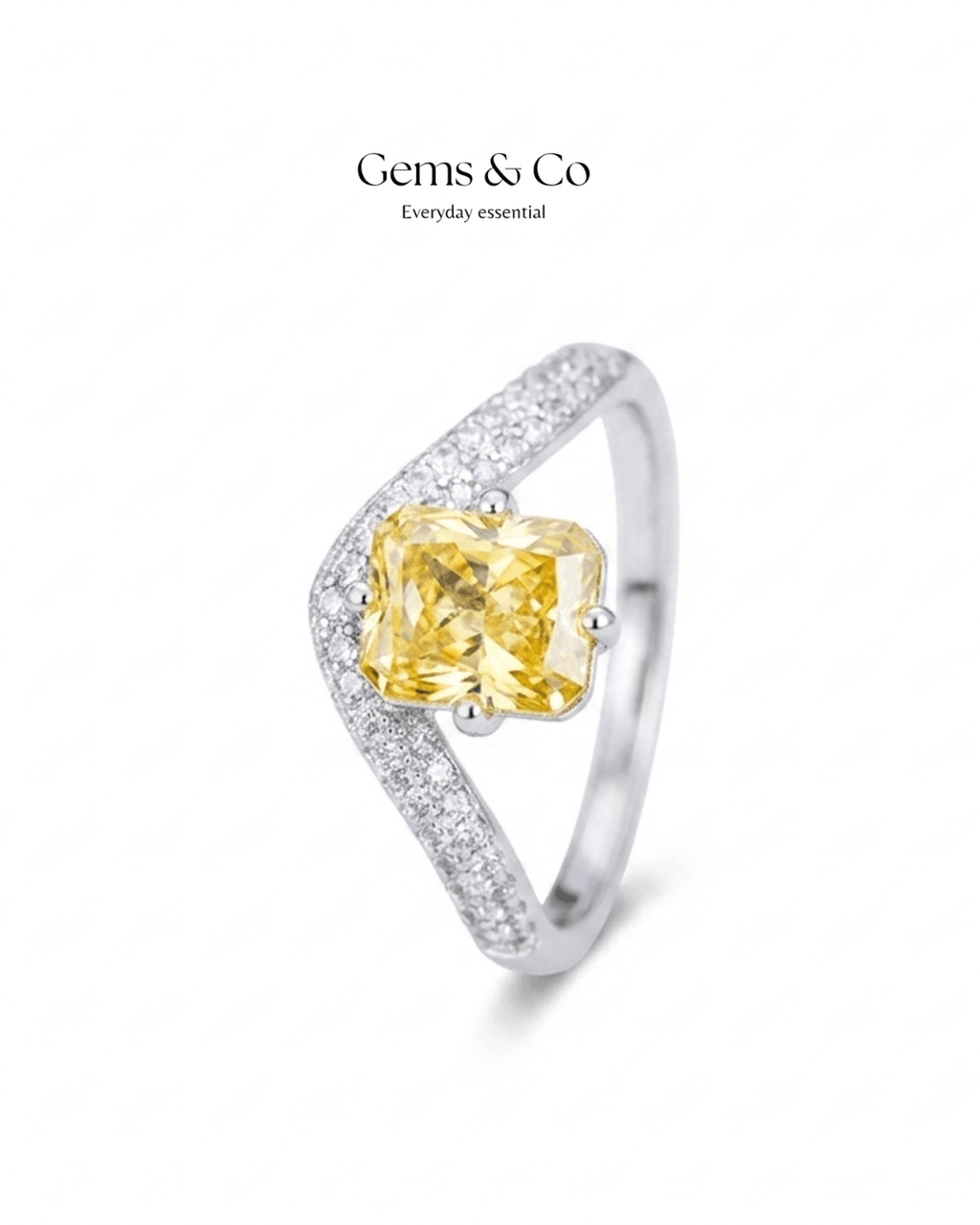 Celestia Radiance Ring – Yellow CZ| Adjustable