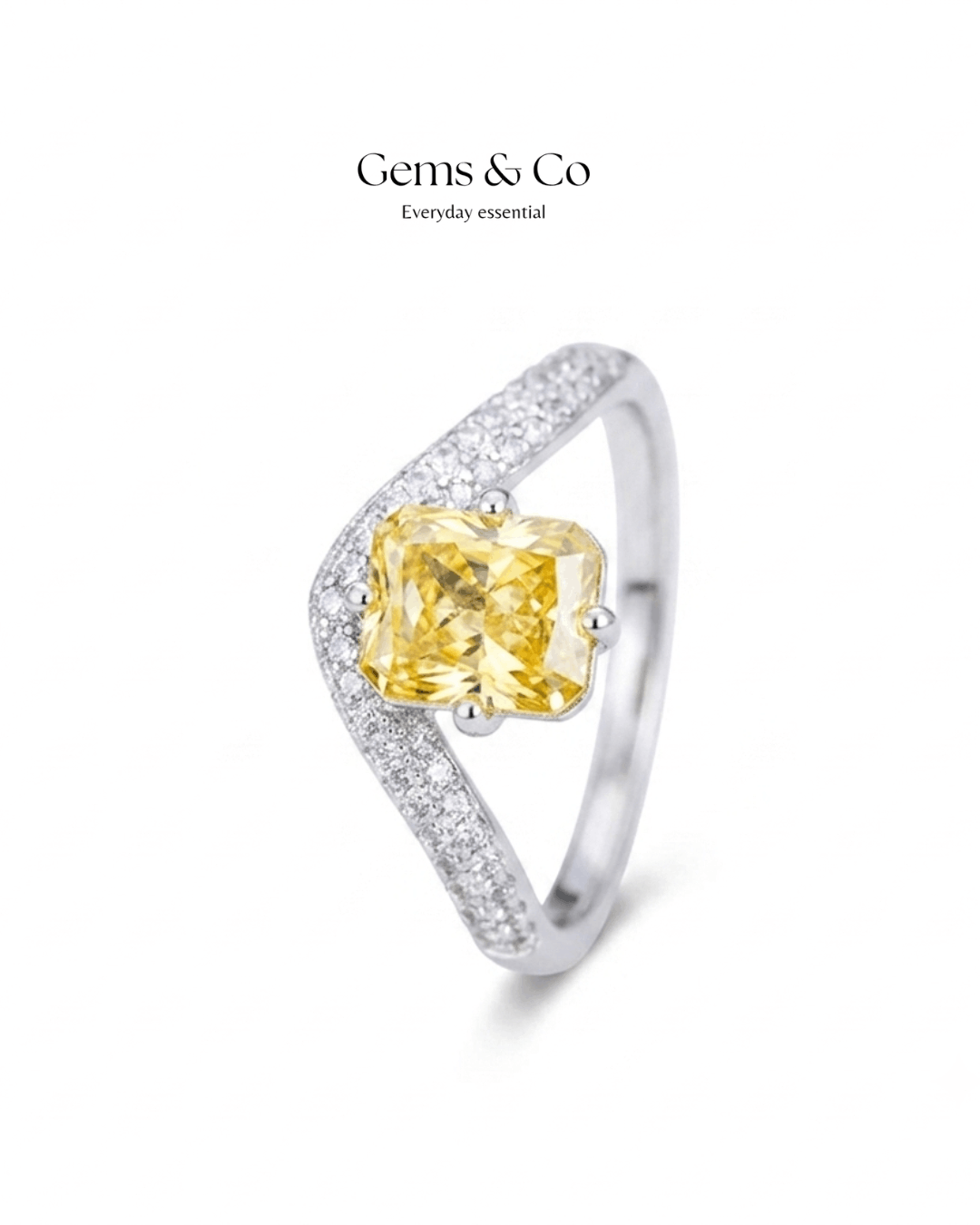 Celestia Radiance Ring – Yellow CZ| Adjustable