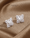 Zircon Cluster Flower Stud Earrings