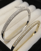 Gold Pavé Crystal Bangle Bracelet