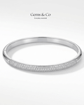 Silver Pavé Crystal Bangle Bracelet