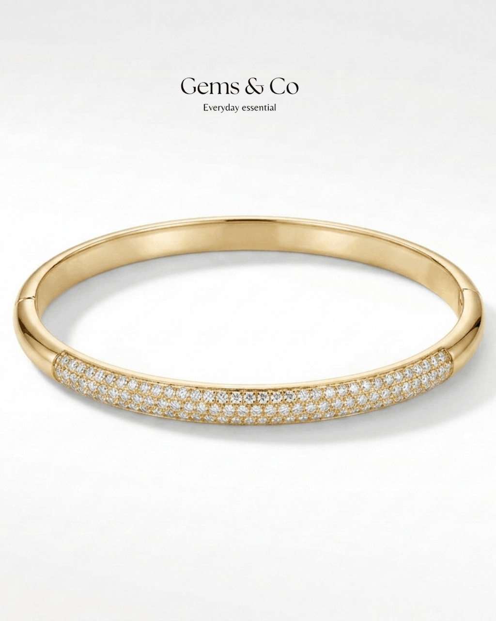 Gold Pavé Crystal Bangle Bracelet