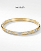 Gold Pavé Crystal Bangle Bracelet