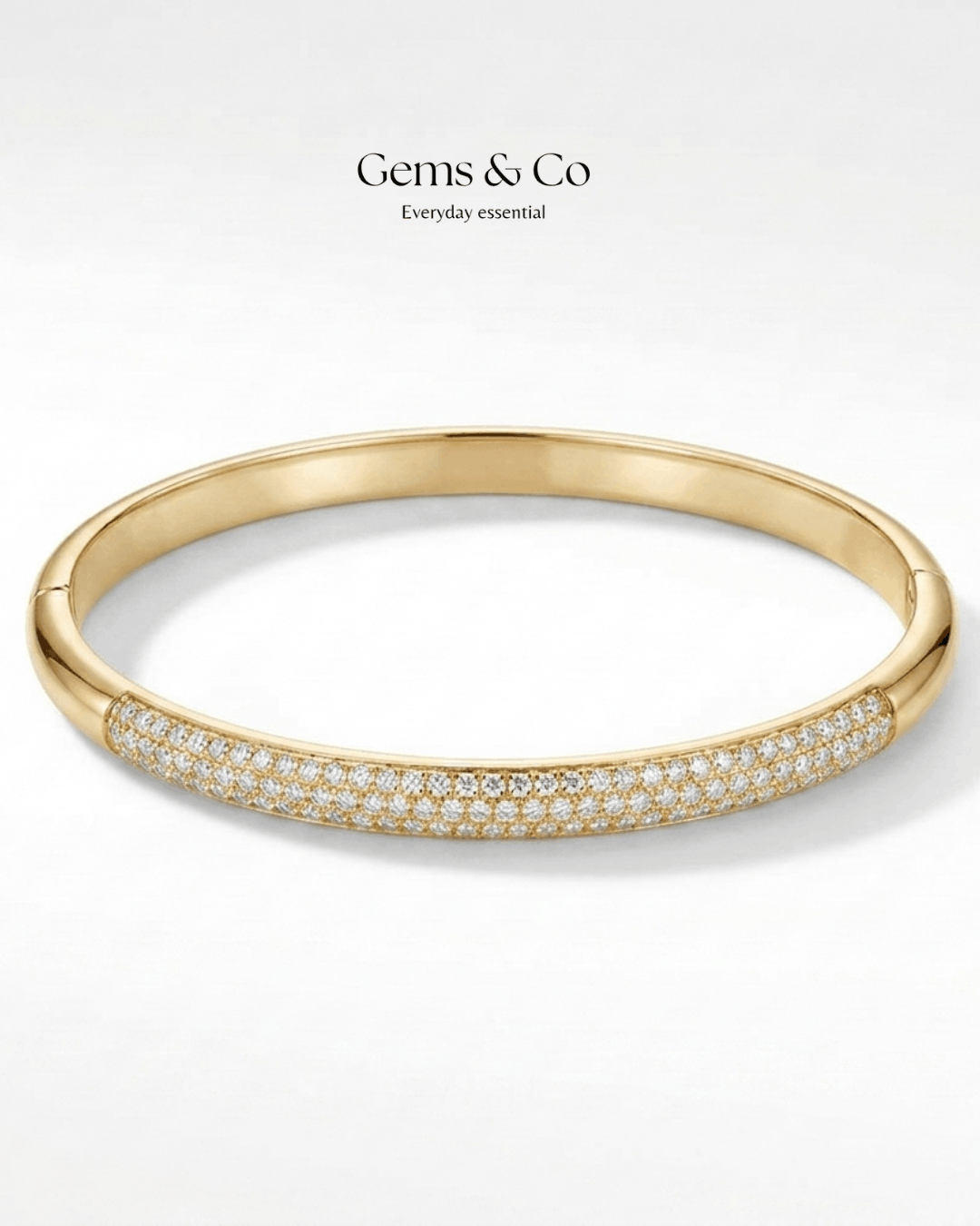 Gold Pavé Crystal Bangle Bracelet