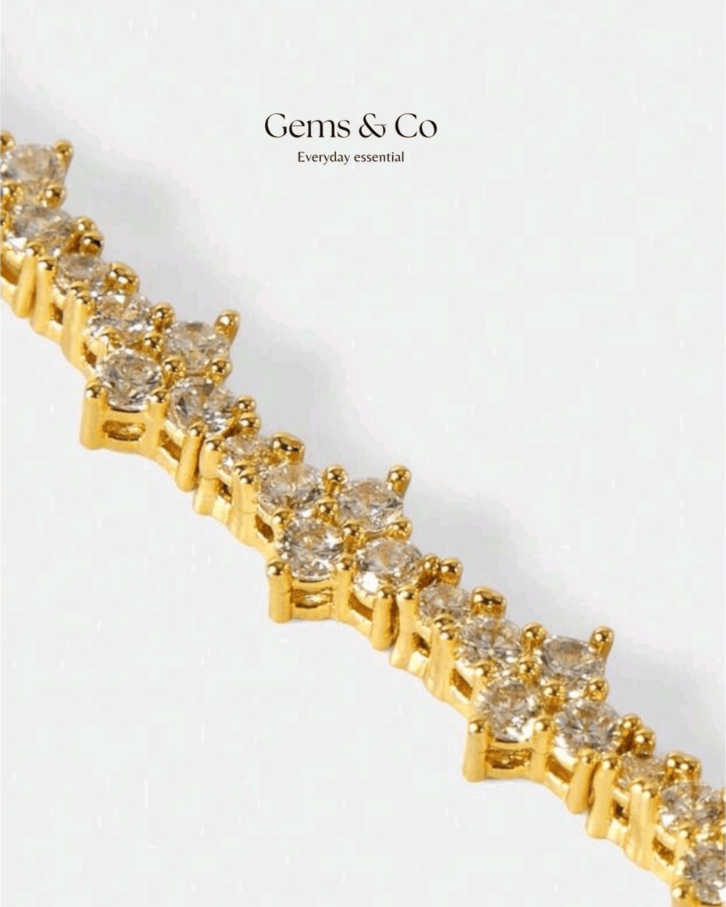 Starlight Curve Bracelet — Gold Plated Curved Zircon Design