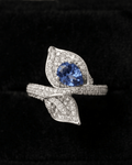 Calla Lily Blue Zircon Bypass Ring