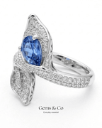 Calla Lily Blue Zircon Bypass Ring