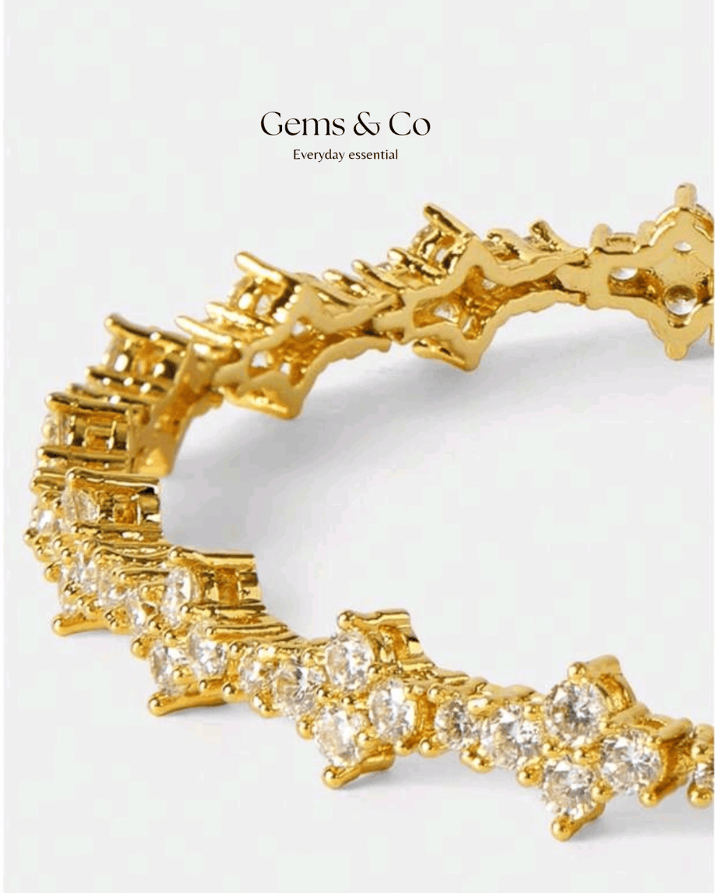Starlight Curve Bracelet — Gold Plated Curved Zircon Design