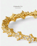 Starlight Curve Bracelet — Gold Plated Curved Zircon Design