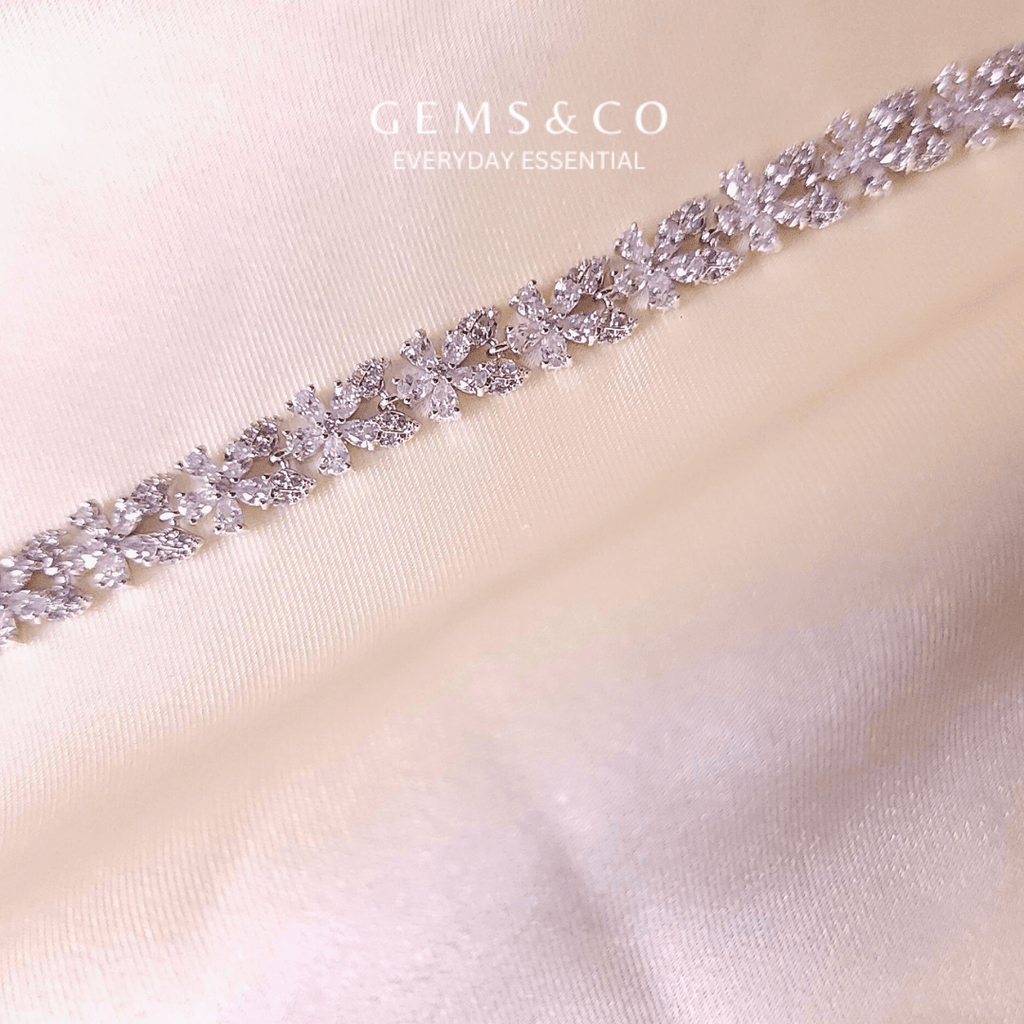CZ Bloom Bracelet-Silver