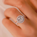 Pink Frost Ring – Silver Snowflake Pink