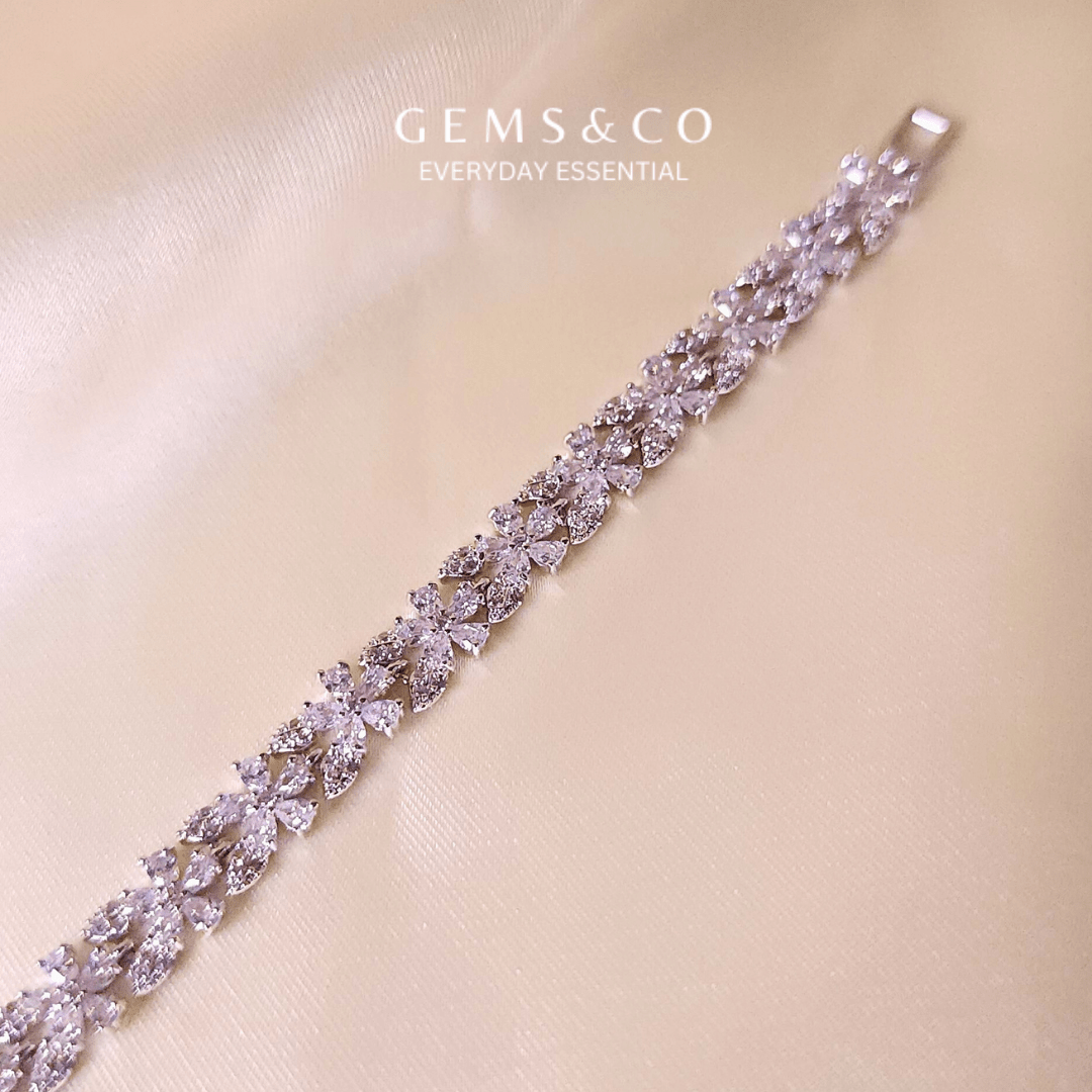 CZ Bloom Bracelet-Silver
