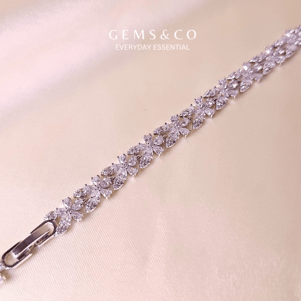 CZ Bloom Bracelet-Silver