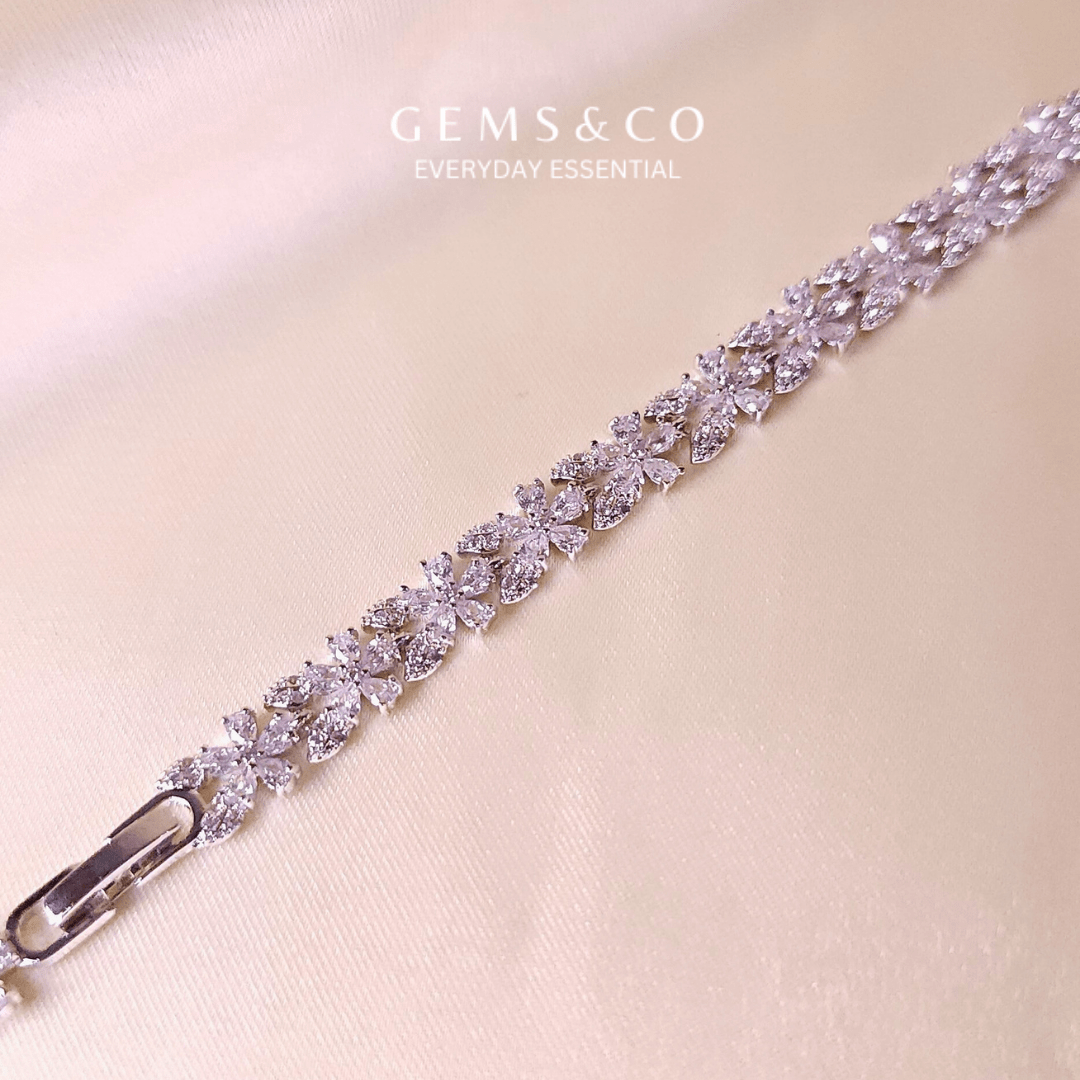 CZ Bloom Bracelet-Silver