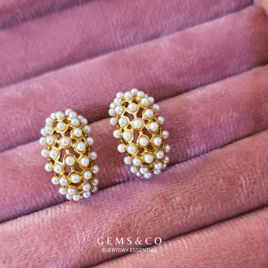 Pearl Drop Hoops