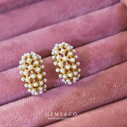 Pearl Drop Hoops