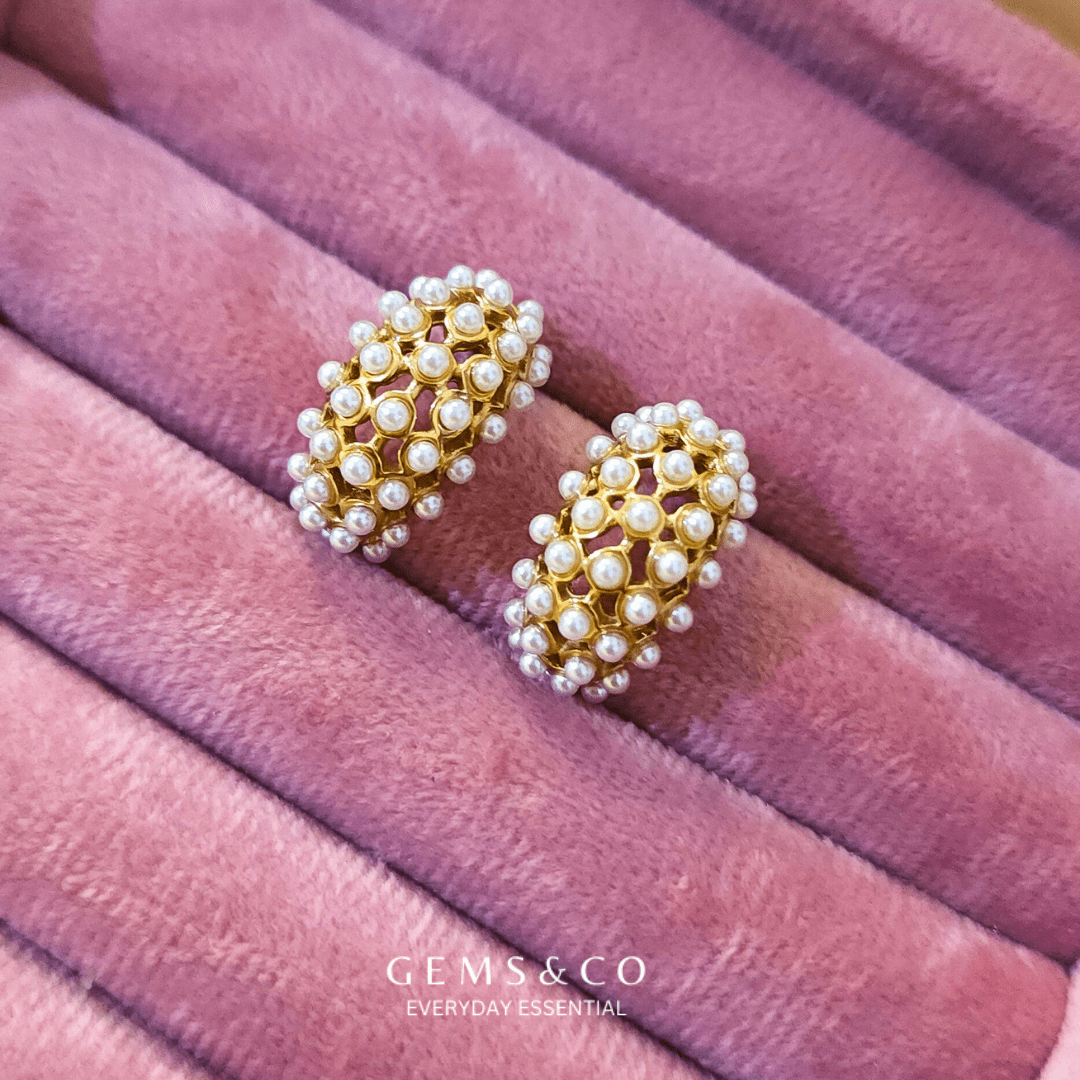 Pearl Drop Hoops
