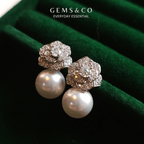 Camellia Pearl Drop Earrings