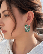 Emerald Fire Zircon Hoop Earrings