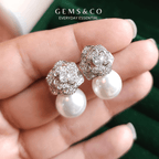 Camellia Pearl Drop Earrings