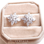 Stella Flower CZ Stud Earrings – Silver