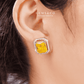 Yellow Square Studs