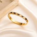 Noir Luxe Link Bracelet — Black Zircon Gold Frame Statement