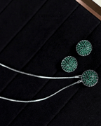 Emerald Green Pavé Cluster Necklace & Earrings Set