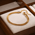 Multi Layer Minimal Bracelet — Gold Plated Stacked Chain Design