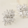 Clustrous Spark Studs – Silver CZ Cluster Earrings for Women