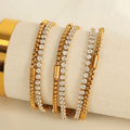 Double Layer Chain Bracelet — Diamond-Cut Facet Design