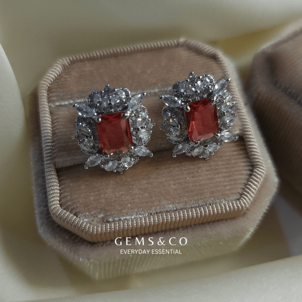 Ruby Blossom Earstuds