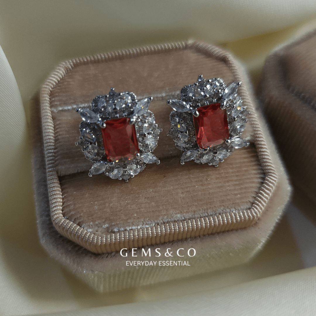 Ruby Blossom Earstuds