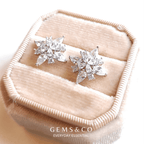 Stella Flower CZ Stud Earrings – Silver